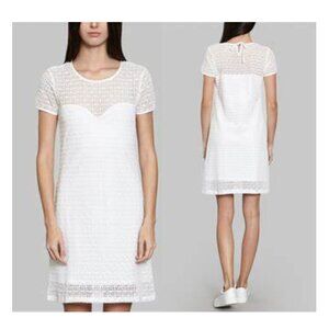 Agnes b White lace dress short sleeve